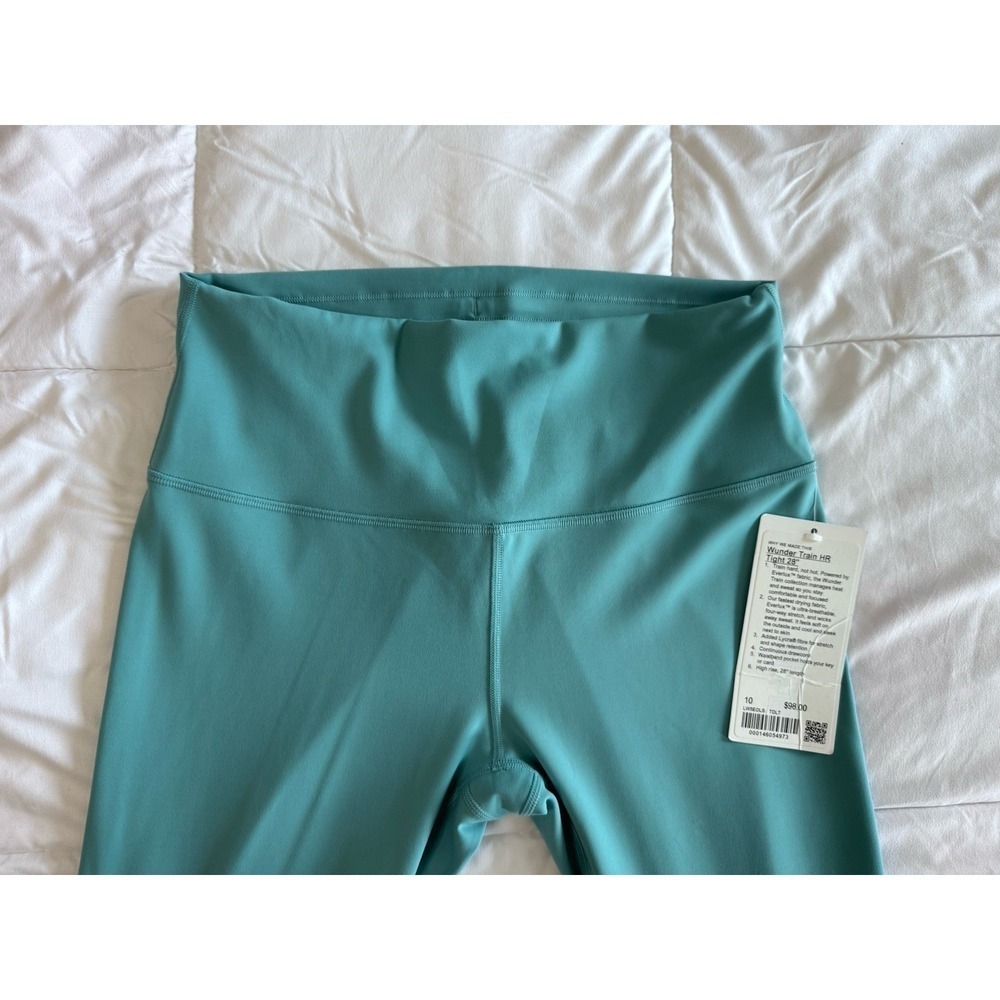New Lululemon Size 10 Wunder Train HR Tight 28" TDLT Tide Teal Leggings SOLD OUT - Picture 3 of 9